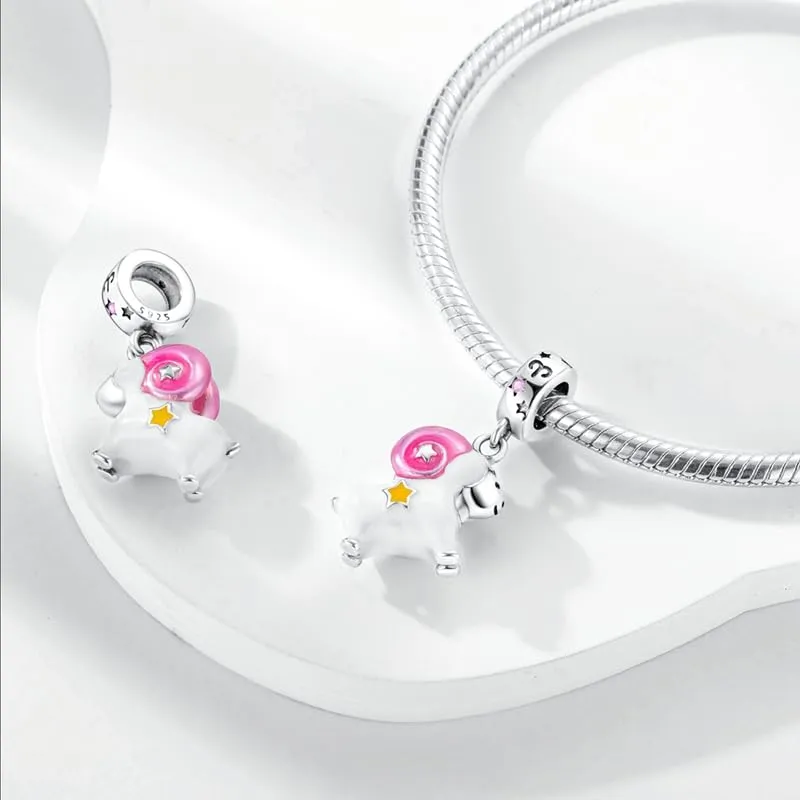 Pandach Bead Charm Ciondolo Argento Sterling 925 con Cubic Zirconia per Braccialetti e Collane Europei - immagine 2