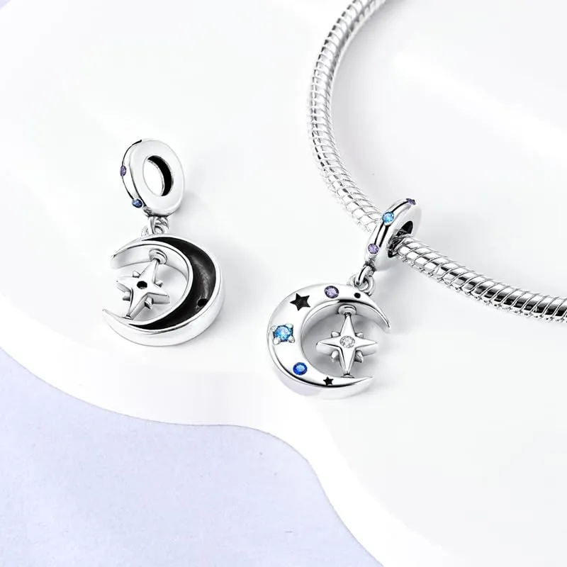 Pandach Bead Charm Ciondolo Argento Sterling 925 con Cubic Zirconia per Braccialetti e Collane European Style - immagine 2