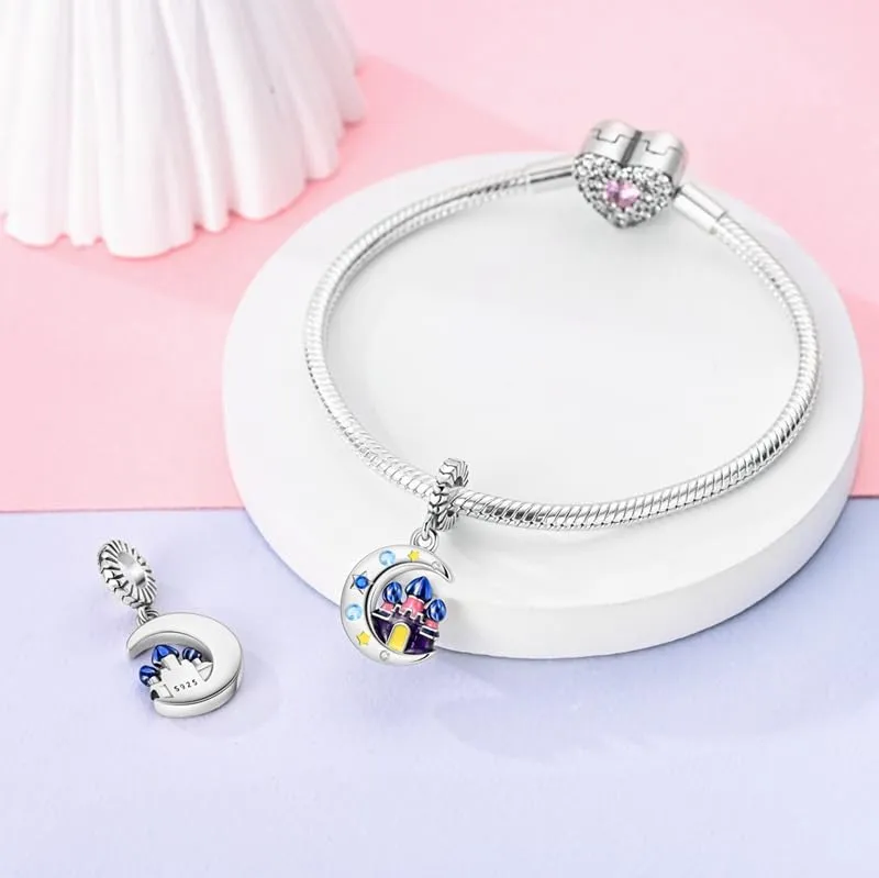 Pandach Bead Charm Ciondolo Argento Sterling 925 con Cubic Zirconia per Braccialetti e Collane europei - immagine 2