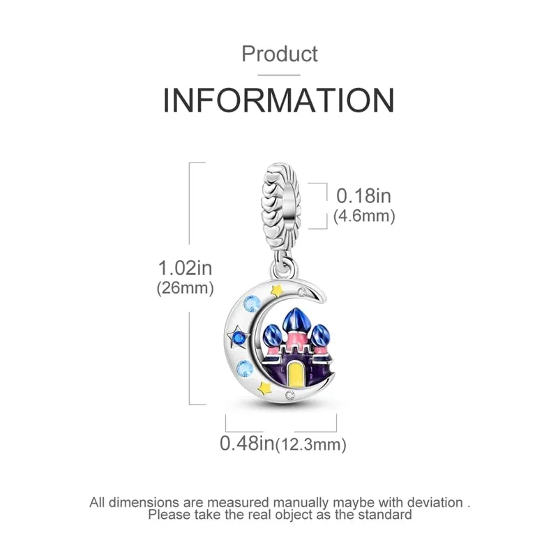Pandach Bead Charm Ciondolo Argento Sterling 925 con Cubic Zirconia per Braccialetti e Collane europei - immagine 3