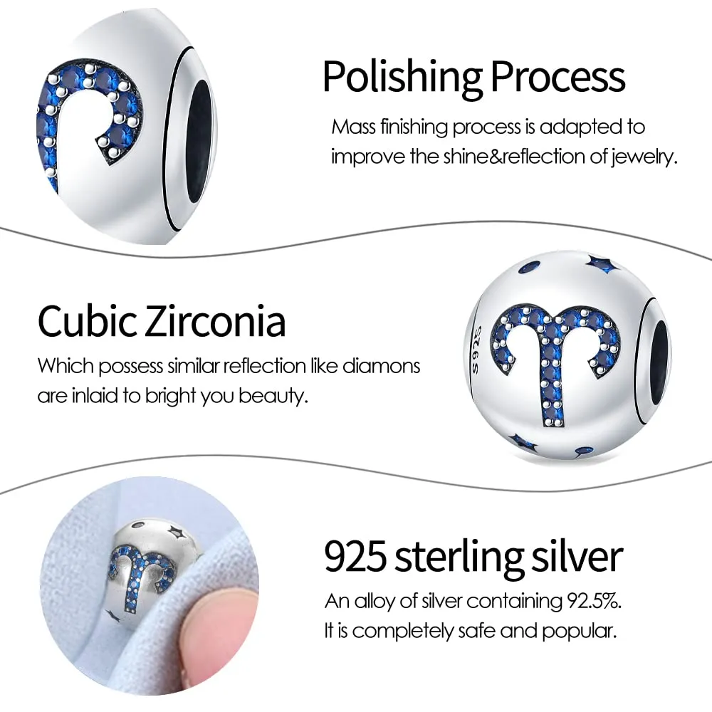Pandach Bead Charm in Argento Sterling 925 con Cubic Zirconia per Braccialetti e Collane Europei - immagine 3