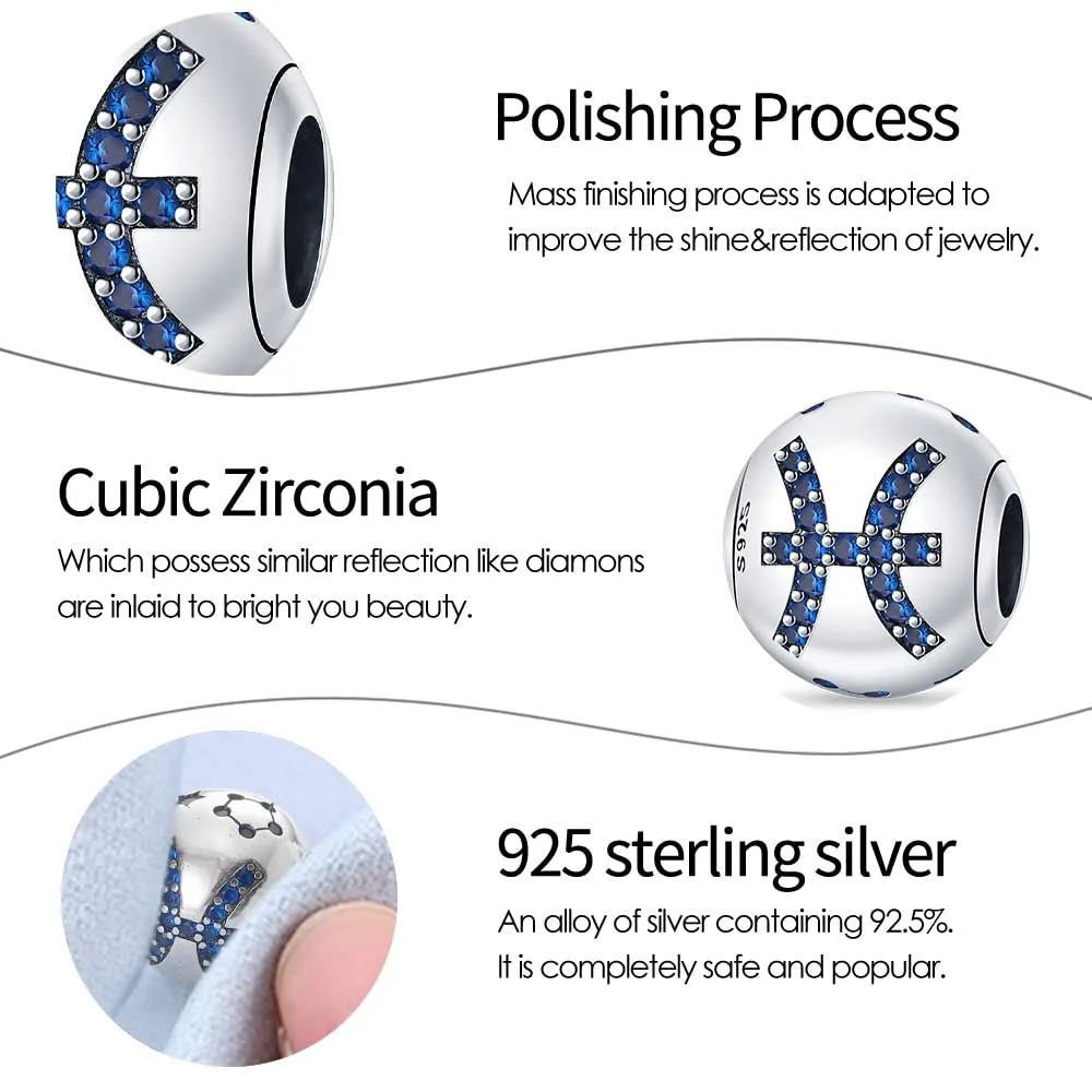 Pandach Bead Charm in Argento Sterling 925 con Cubic Zirconia per Braccialetti e Collane Europee - immagine 3