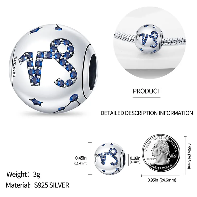 Pandach Bead Charm Ciondolo Argento Sterling 925 con Cubic Zirconia per Braccialetti e Collane Europee - immagine 3