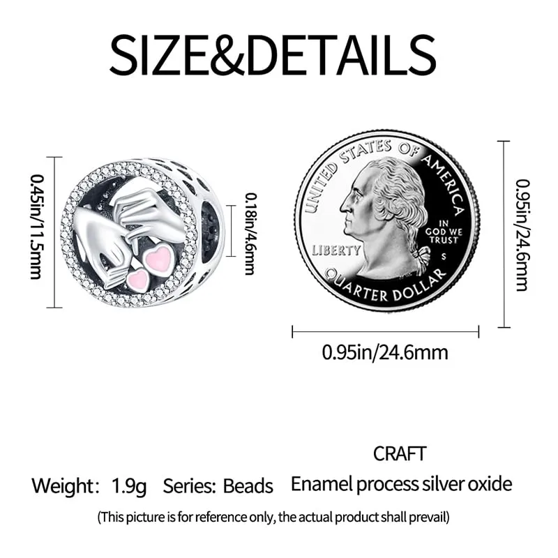 Pandach Bead Charm in Argento Sterling 925 con Cubic Zirconia per Braccialetti e Collane Europei - immagine 5