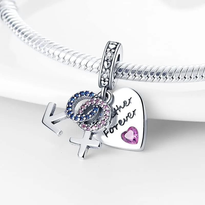 Pandach Bead Charm Ciondolo Argento Sterling 925 con Cubic Zirconia per Braccialetti e Collane Europei - immagine 2