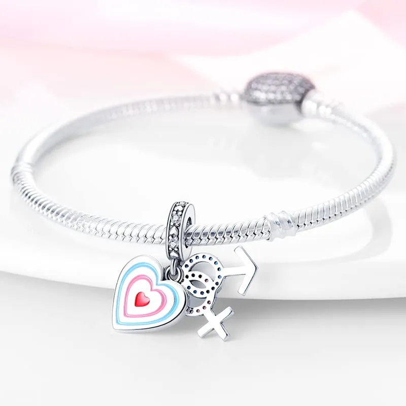 Pandach Bead Charm Ciondolo Argento Sterling 925 con Cubic Zirconia per Braccialetti e Collane Europei - immagine 3
