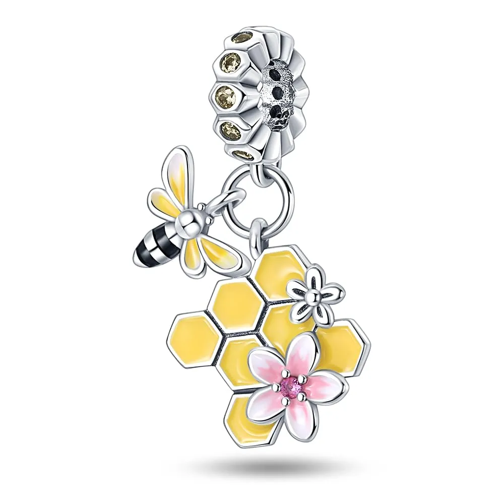 Pandach Bead Charm Ciondolo Argento Sterling 925 con Cubic Zirconia per Braccialetti e Collane Europee - immagine 1