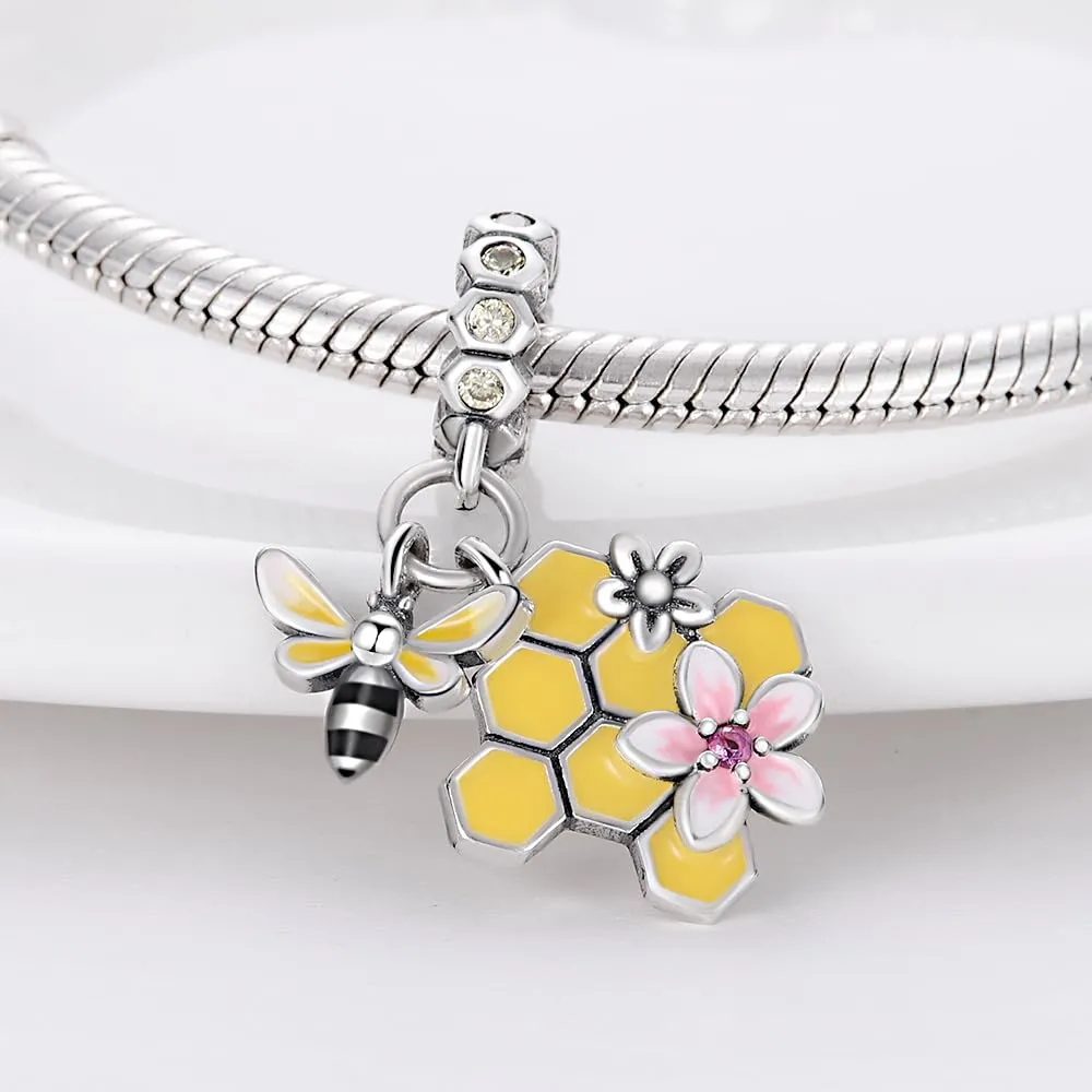 Pandach Bead Charm Ciondolo Argento Sterling 925 con Cubic Zirconia per Braccialetti e Collane Europee - immagine 2
