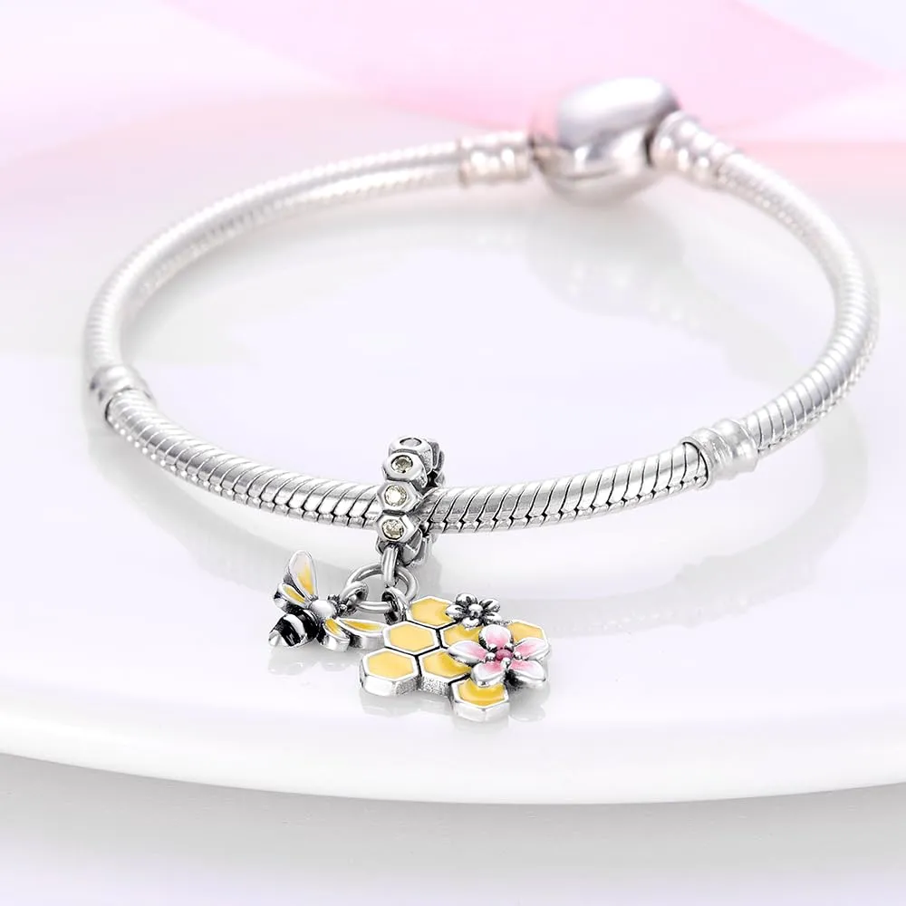 Pandach Bead Charm Ciondolo Argento Sterling 925 con Cubic Zirconia per Braccialetti e Collane Europee - immagine 3