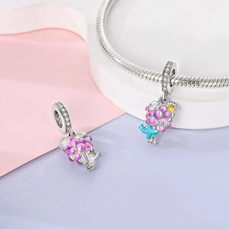 Pandach Bead Charm Ciondolo Argento Sterling 925 con Cubic Zirconia per Braccialetti e Collane Europei - immagine 2