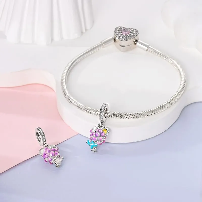 Pandach Bead Charm Ciondolo Argento Sterling 925 con Cubic Zirconia per Braccialetti e Collane Europei - immagine 3
