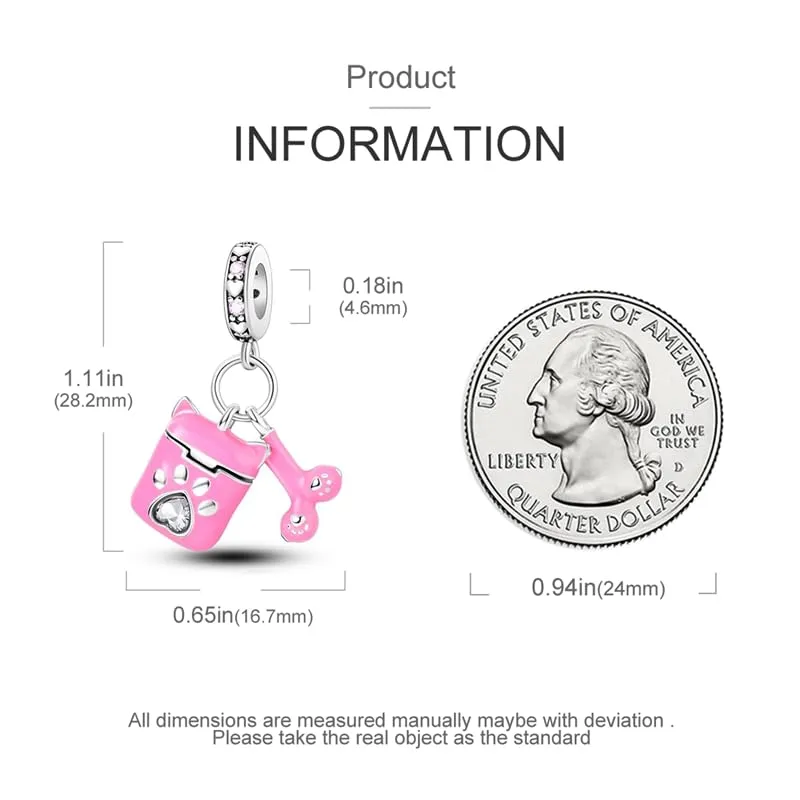 Pandach Bead Charm in Argento Sterling 925 con Cubic Zirconia per Braccialetti e Collane Europei - immagine 5