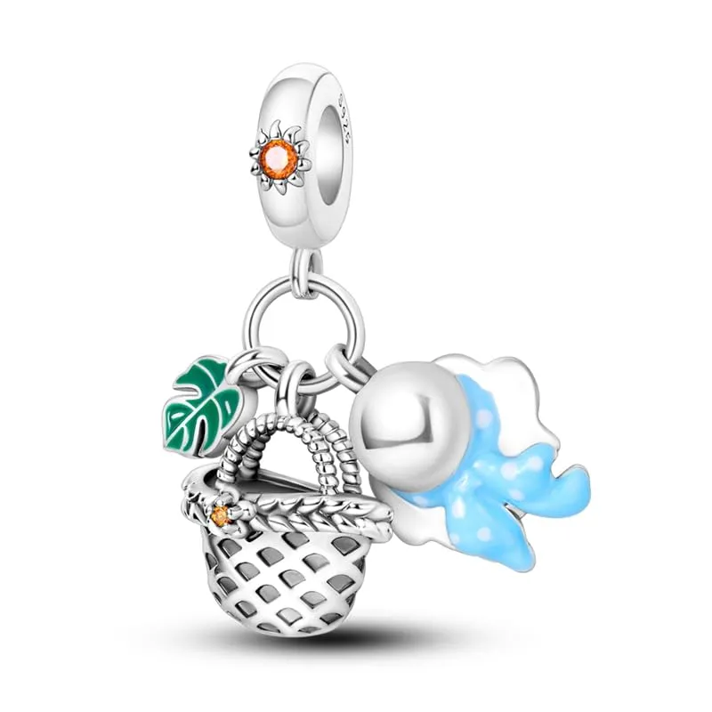 Pandach Bead Charm Ciondolo Argento Sterling 925 con Cubic Zirconia per Braccialetti e Collane Europee - immagine 1
