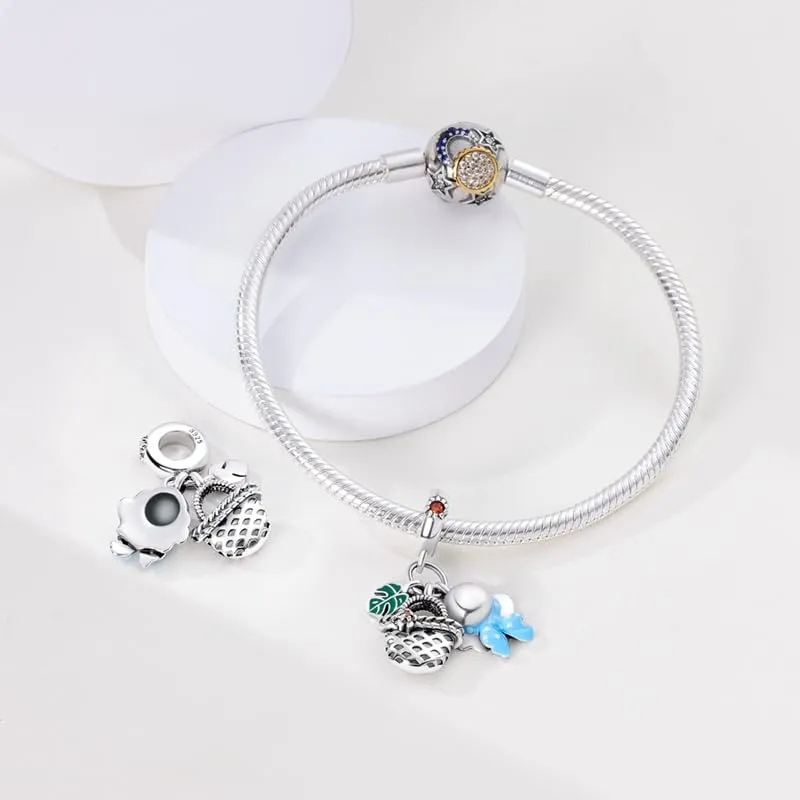 Pandach Bead Charm Ciondolo Argento Sterling 925 con Cubic Zirconia per Braccialetti e Collane Europee - immagine 2