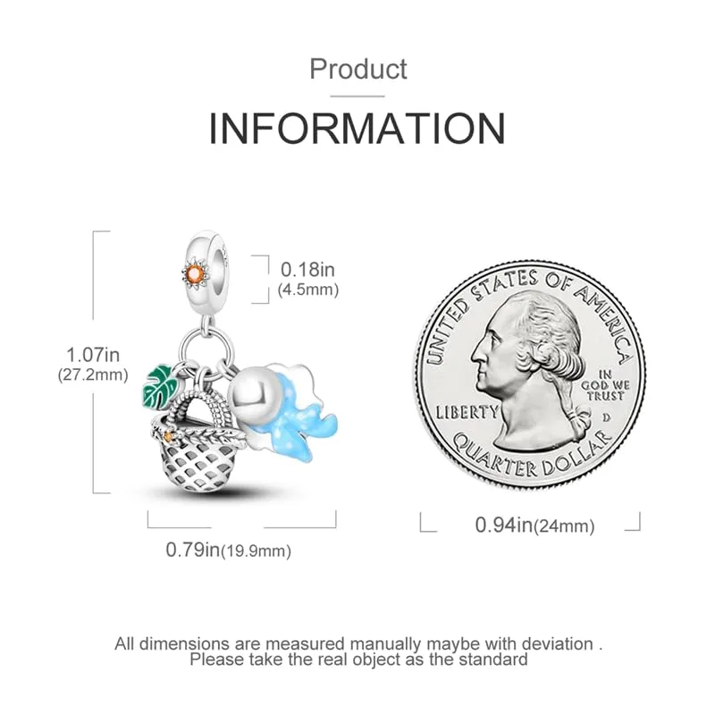 Pandach Bead Charm Ciondolo Argento Sterling 925 con Cubic Zirconia per Braccialetti e Collane Europee - immagine 4