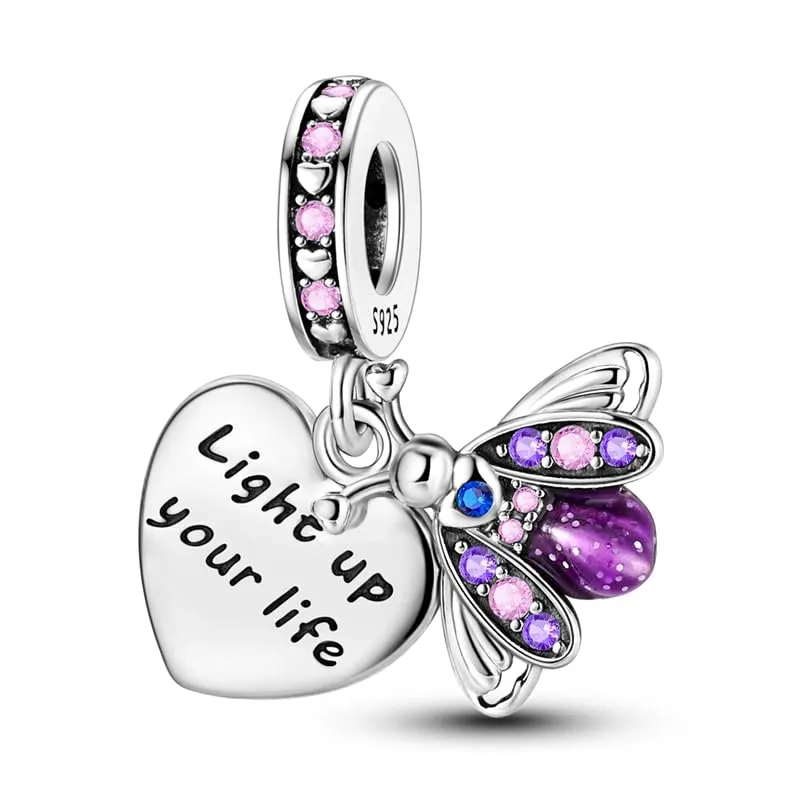 Pandach Bead Charm Ciondolo Argento Sterling 925 con Cubic Zirconia per Braccialetti e Collane europei - immagine 1