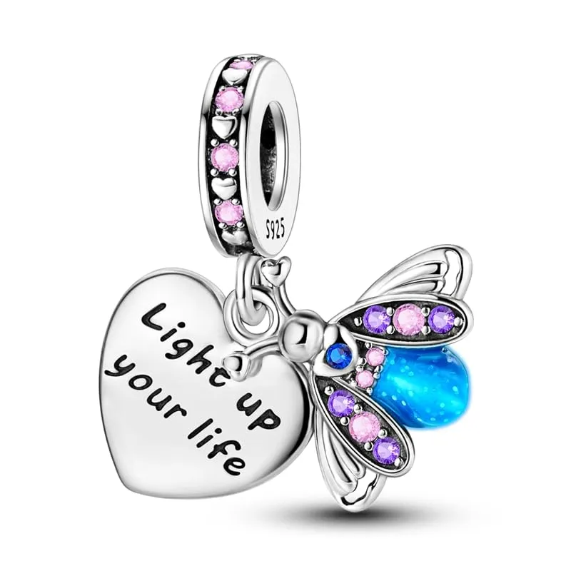 Pandach Bead Charm Ciondolo Argento Sterling 925 con Cubic Zirconia per Braccialetti e Collane europei - immagine 2