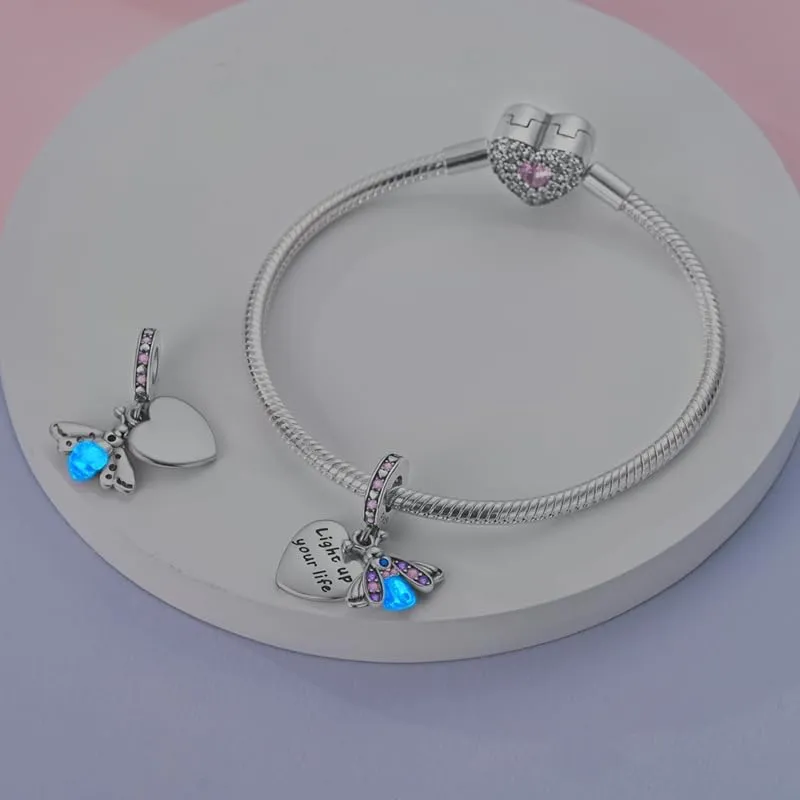 Pandach Bead Charm Ciondolo Argento Sterling 925 con Cubic Zirconia per Braccialetti e Collane europei - immagine 3
