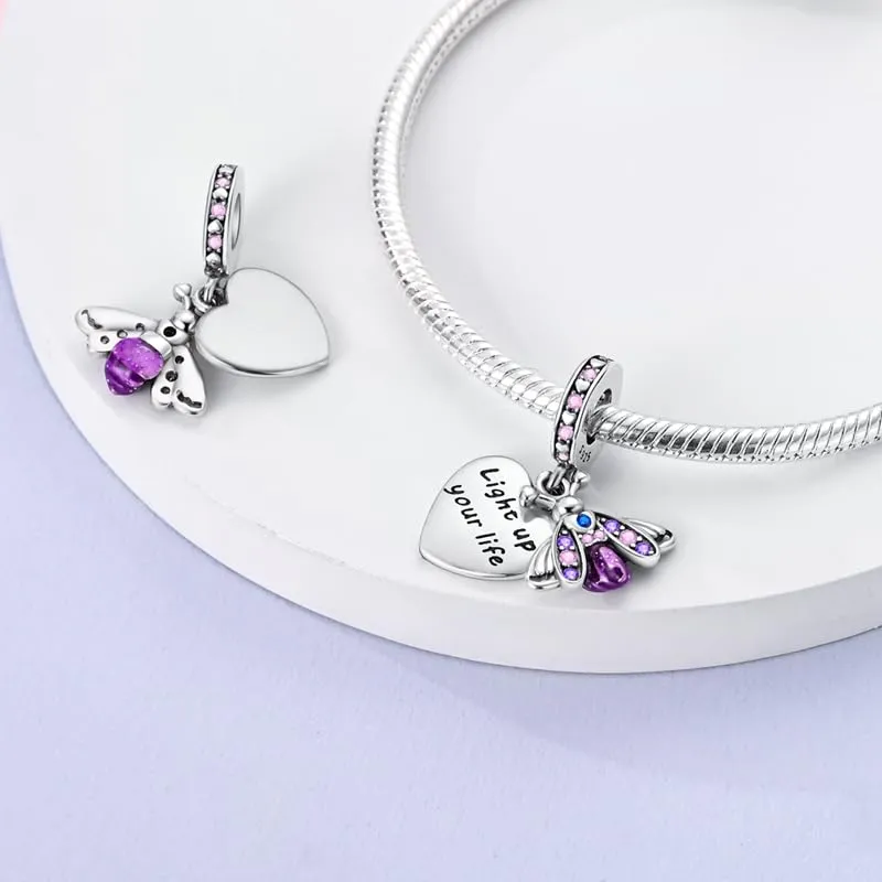 Pandach Bead Charm Ciondolo Argento Sterling 925 con Cubic Zirconia per Braccialetti e Collane europei - immagine 4