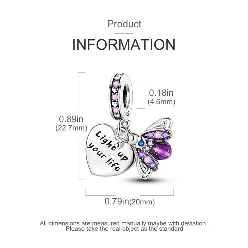 Pandach Bead Charm Ciondolo Argento Sterling 925 con Cubic Zirconia per Braccialetti e Collane europei - immagine 7