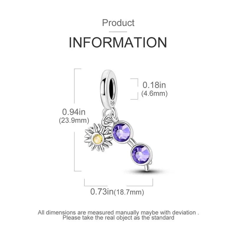 Pandach Bead Charm Ciondolo Argento Sterling 925 con Cubic Zirconia per Braccialetti e Collane Europee - immagine 5