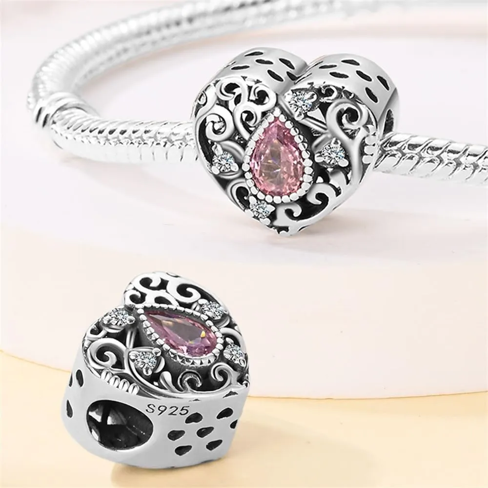 Pandach Bead Charm in Argento Sterling 925 con Cubic Zirconia, Compatibile con Braccialetti e Collane Europei - immagine 2