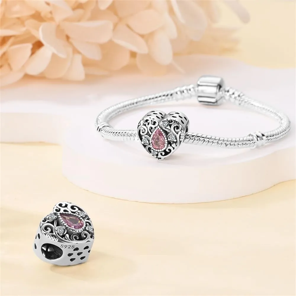Pandach Bead Charm in Argento Sterling 925 con Cubic Zirconia, Compatibile con Braccialetti e Collane Europei - immagine 3