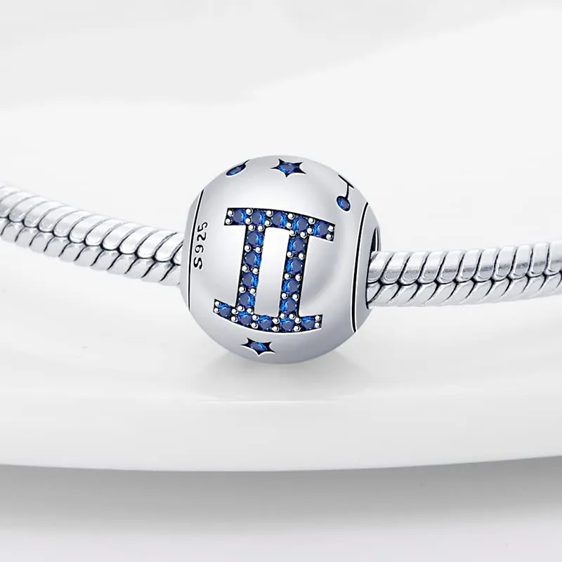 Pandach Bead Charm Ciondolo Argento Sterling 925 con Cubic Zirconia per Braccialetti e Collane europei - immagine 2