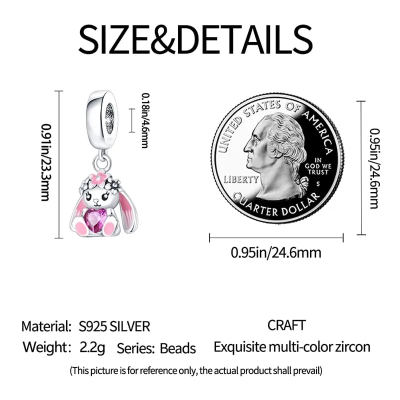 Pandach Bead Charm in Argento Sterling 925 con Cubic Zirconia per Braccialetti e Collane Europei - immagine 5