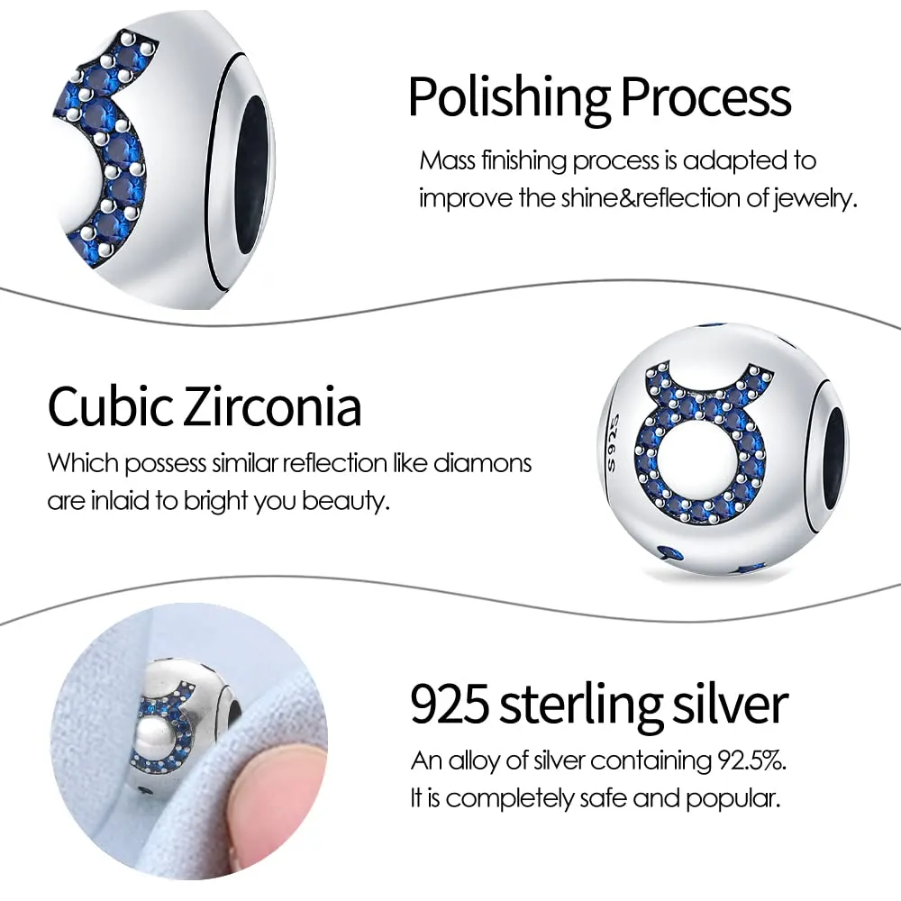 Pandach Bead Charm in Argento Sterling 925 con Cubic Zirconia per Braccialetti e Collane Europei - immagine 3