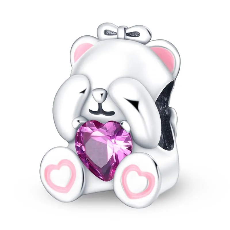 Pandach Bead Charm Ciondolo Argento Sterling 925 con Cubic Zirconia per Braccialetti e Collane Europei - immagine 1