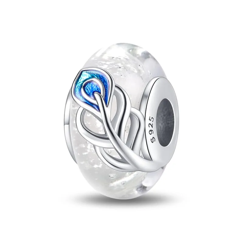 KUNSIR Bead Charm Ciondolo in Argento Sterling 925 con Cubic Zirconia per Braccialetti e Collane Europei - immagine 1