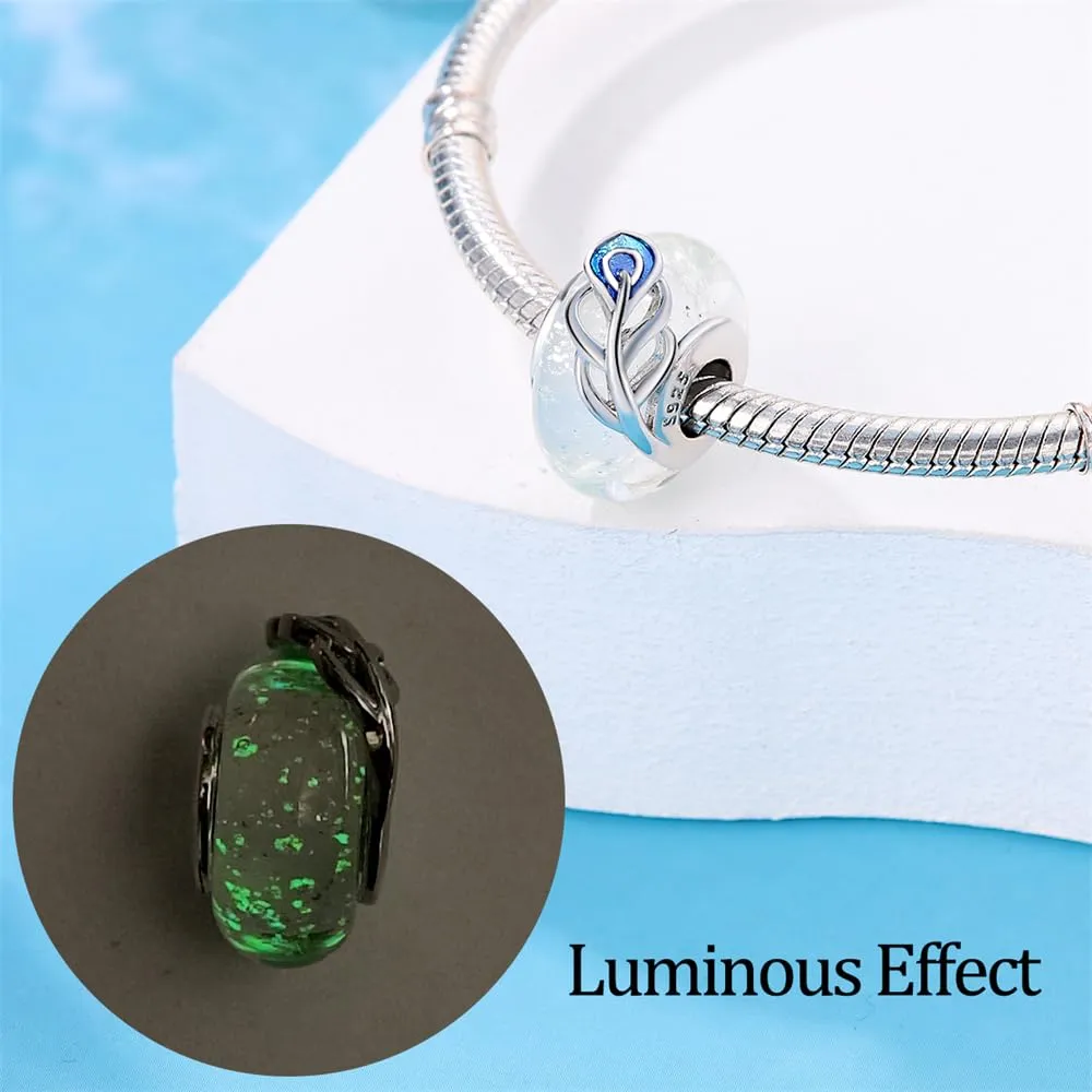 KUNSIR Bead Charm Ciondolo in Argento Sterling 925 con Cubic Zirconia per Braccialetti e Collane Europei - immagine 2