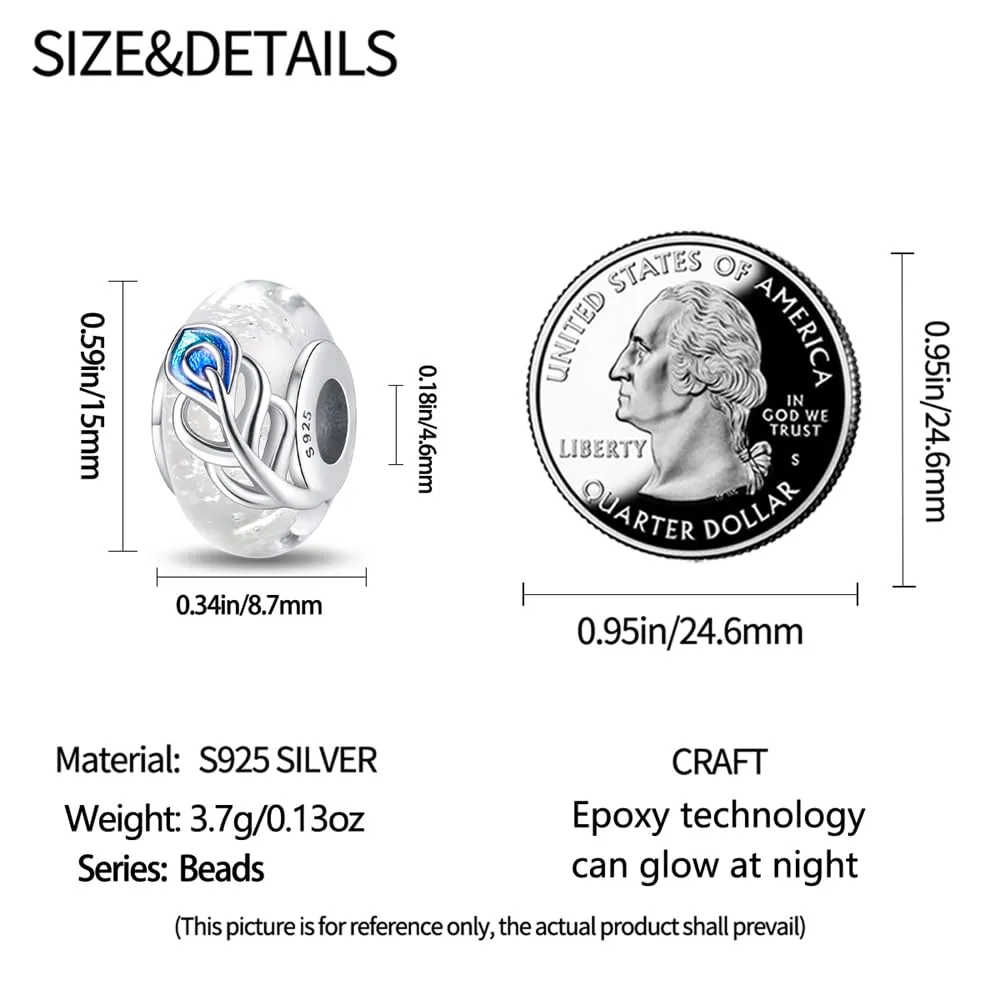 KUNSIR Bead Charm Ciondolo in Argento Sterling 925 con Cubic Zirconia per Braccialetti e Collane Europei - immagine 6