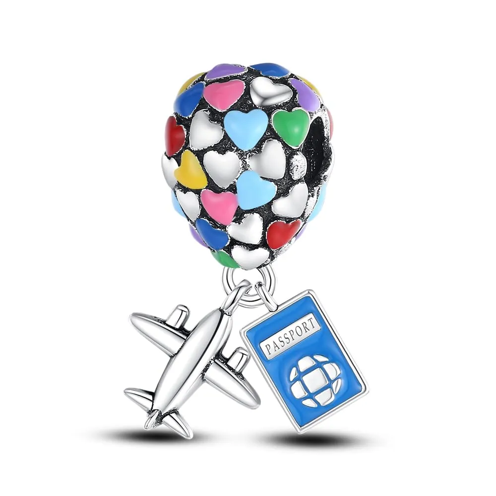 KUNSIR Bead Charm Ciondolo Argento Sterling 925 con Cubic Zirconia per Braccialetti e Collane Europei - immagine 1