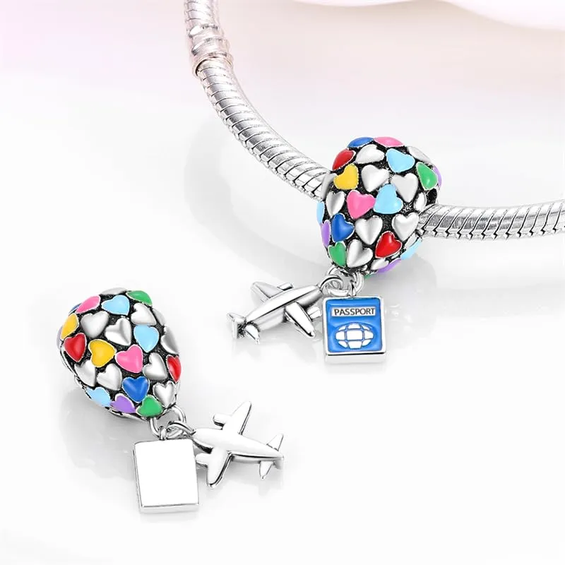 KUNSIR Bead Charm Ciondolo Argento Sterling 925 con Cubic Zirconia per Braccialetti e Collane Europei - immagine 2