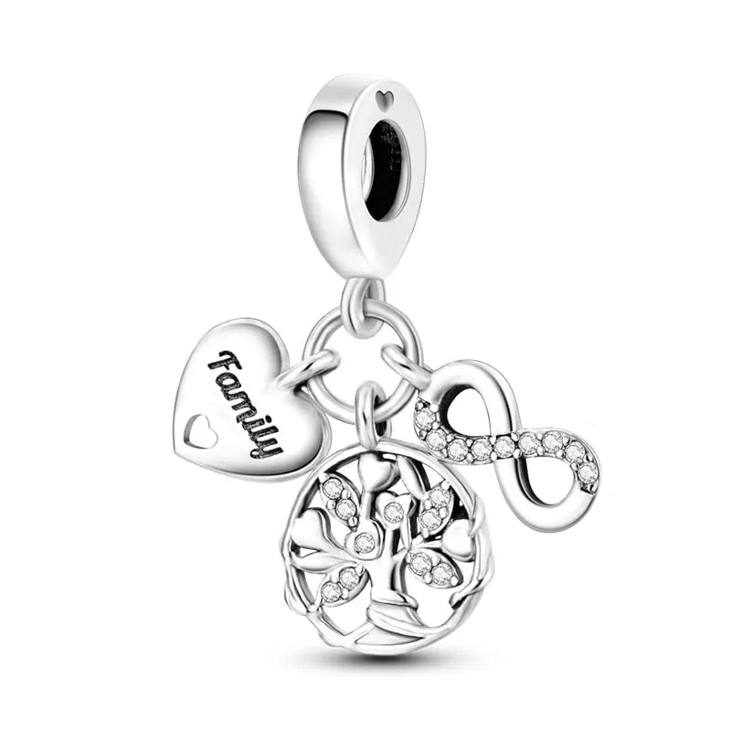 KUNSIR Ciondolo in Argento Sterling 925 con Cubic Zirconia per Braccialetti e Collane Europei - immagine 1