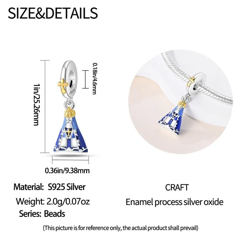 KUNSIR Bead Charm Ciondolo Argento Sterling 925 con Cubic Zirconia per Braccialetti e Collane Europei - immagine 5
