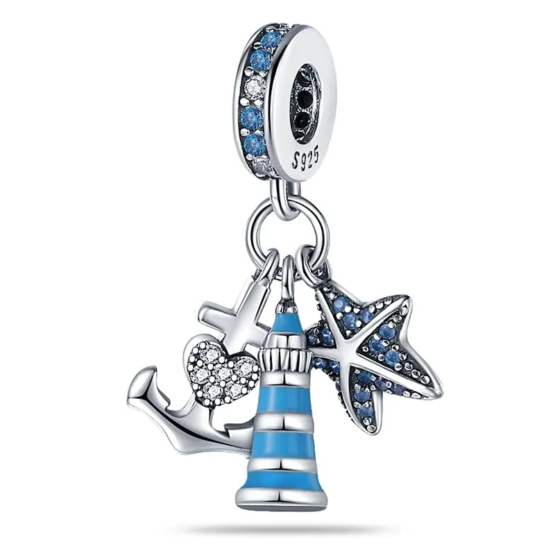 KUNSIR Bead Charm in Argento Sterling 925 con Cubic Zirconia, Compatibile con Braccialetti e Collane Europei - immagine 1