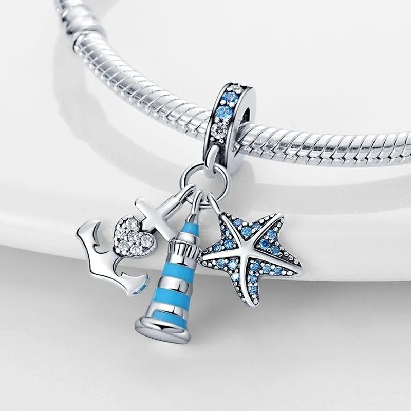 KUNSIR Bead Charm in Argento Sterling 925 con Cubic Zirconia, Compatibile con Braccialetti e Collane Europei - immagine 2