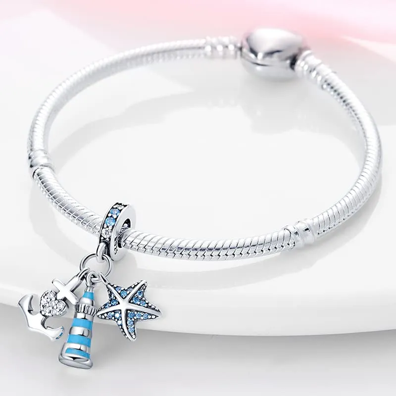 KUNSIR Bead Charm in Argento Sterling 925 con Cubic Zirconia, Compatibile con Braccialetti e Collane Europei - immagine 3