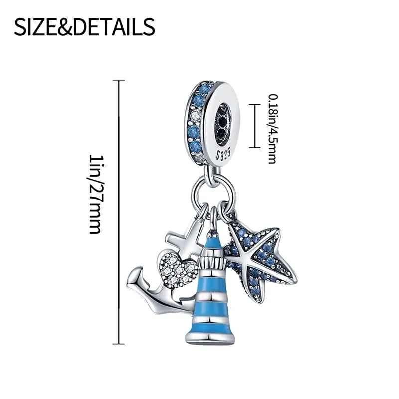 KUNSIR Bead Charm in Argento Sterling 925 con Cubic Zirconia, Compatibile con Braccialetti e Collane Europei - immagine 5