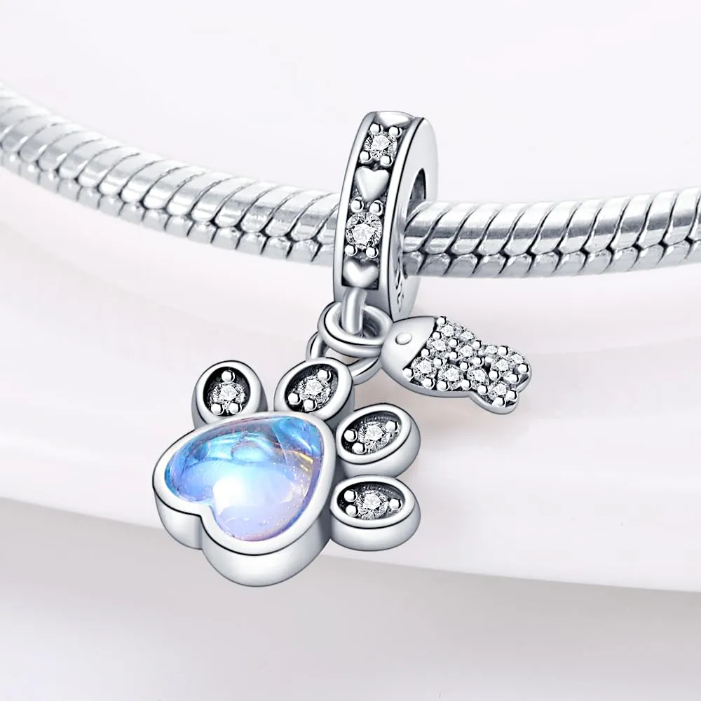 KUNSIR Bead Charm Ciondolo Argento Sterling 925 con Cubic Zirconia per Pandora Braccialetti e Collane Europee - immagine 2