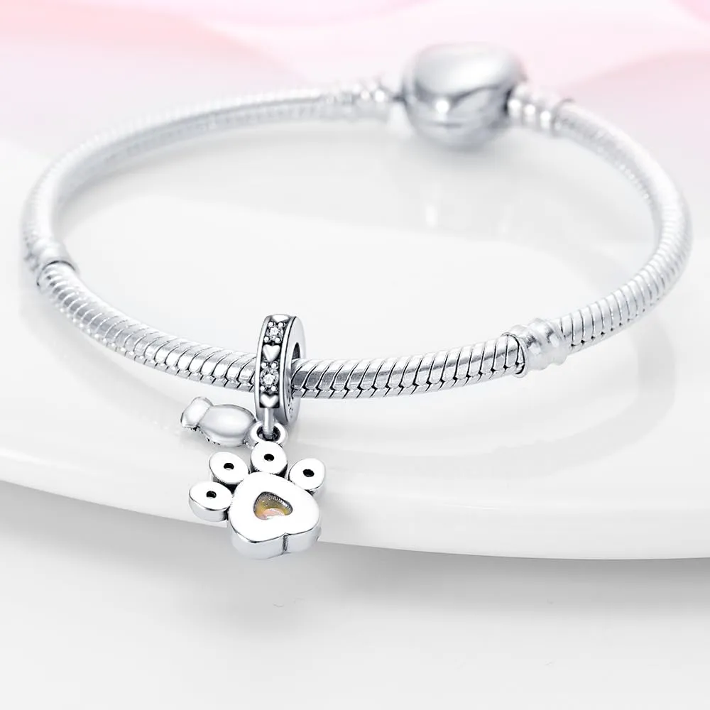 KUNSIR Bead Charm Ciondolo Argento Sterling 925 con Cubic Zirconia per Pandora Braccialetti e Collane Europee - immagine 3