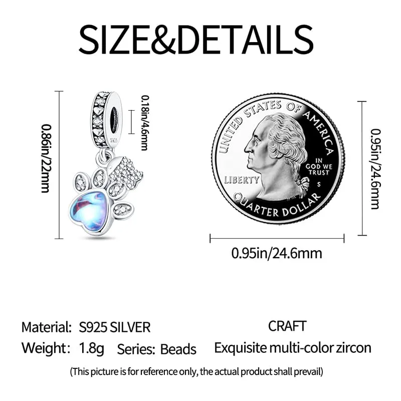 KUNSIR Bead Charm Ciondolo Argento Sterling 925 con Cubic Zirconia per Pandora Braccialetti e Collane Europee - immagine 5