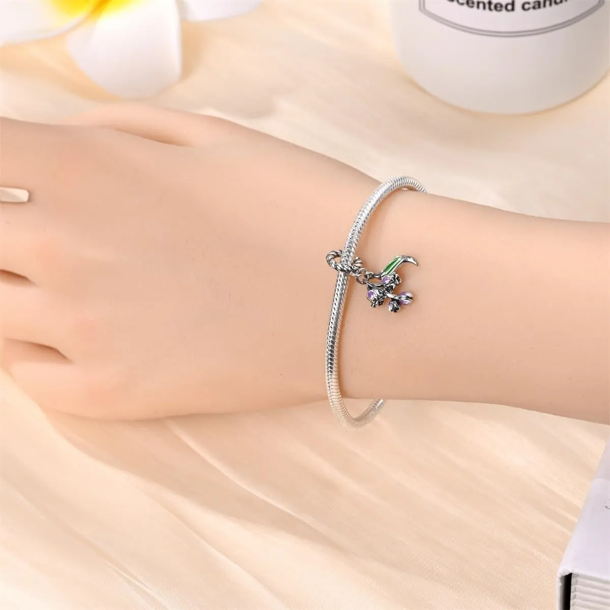 KUNSIR Bead Charm Ciondolo in Argento Sterling 925 con Cubic Zirconia per Braccialetti e Collane Europei - immagine 4