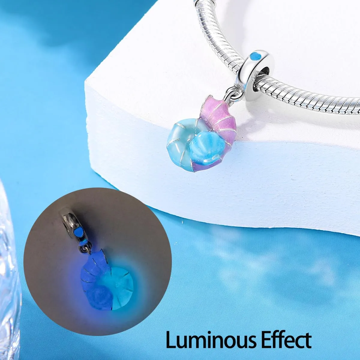 KUNSIR Bead Charm Ciondolo Argento Sterling 925 con Cubic Zirconia per Braccialetti e Collane Europei - immagine 3