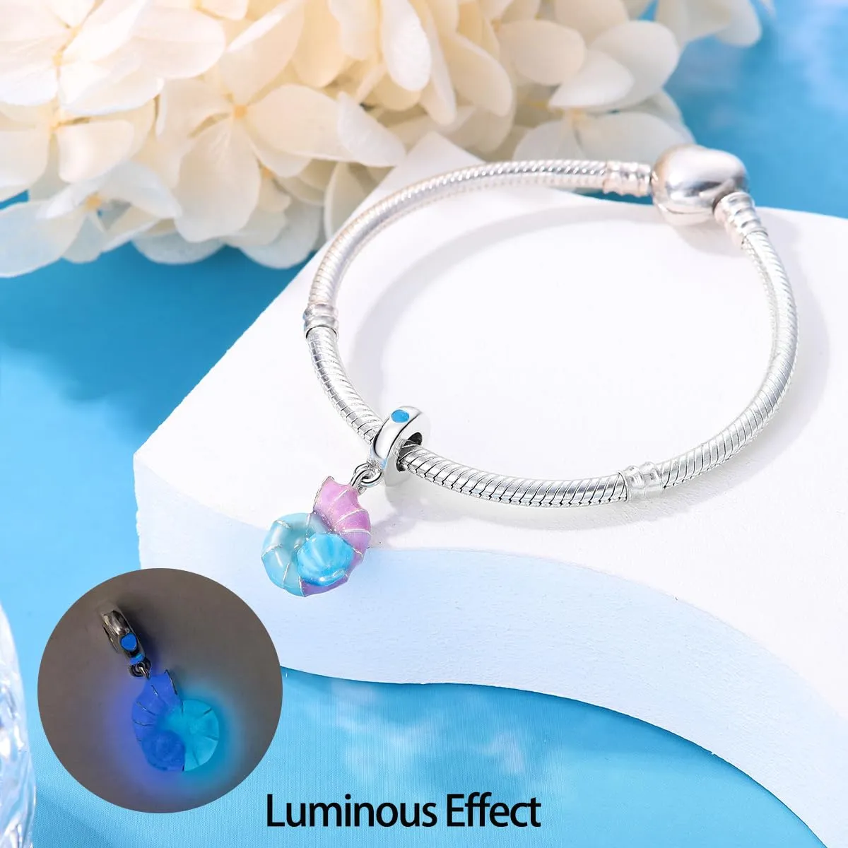KUNSIR Bead Charm Ciondolo Argento Sterling 925 con Cubic Zirconia per Braccialetti e Collane Europei - immagine 4