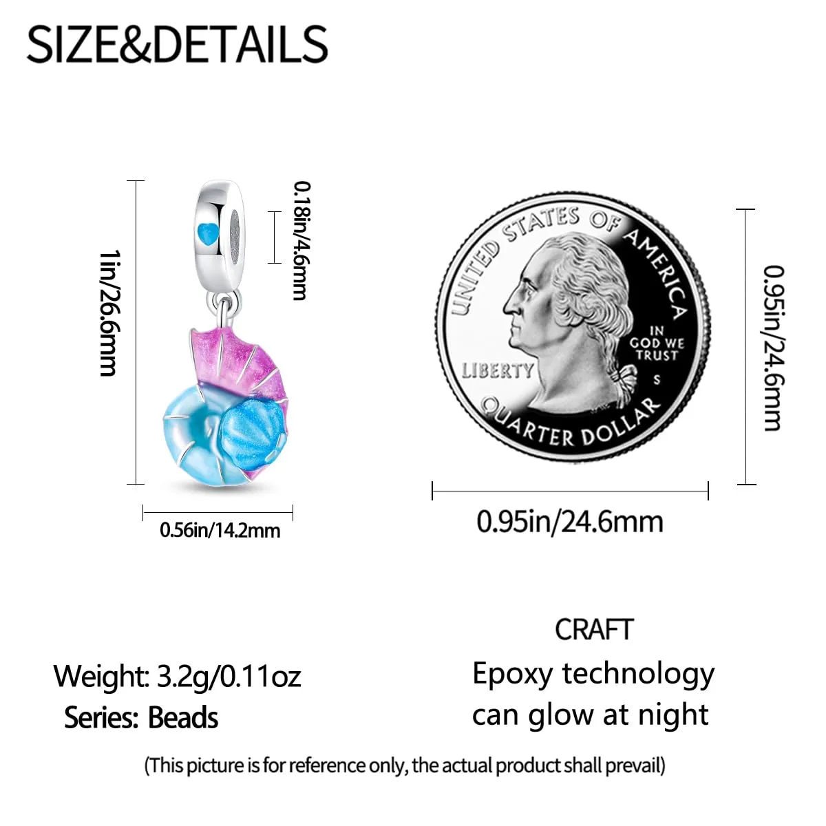 KUNSIR Bead Charm Ciondolo Argento Sterling 925 con Cubic Zirconia per Braccialetti e Collane Europei - immagine 6