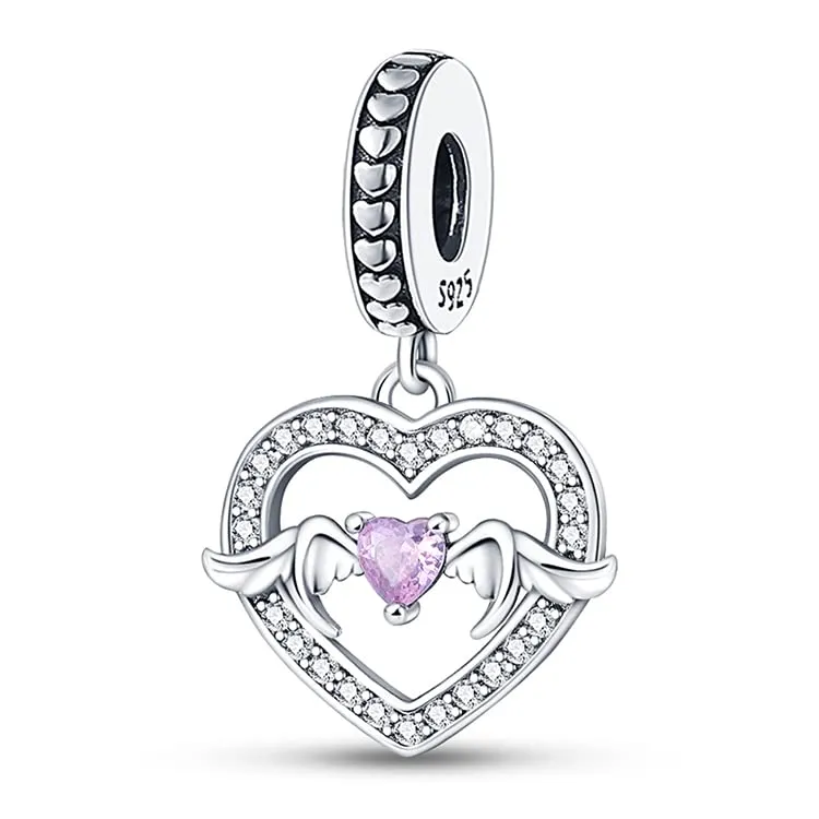 KUNSIR Ciondolo in Argento Sterling 925 con Cubic Zirconia per Braccialetti e Collane Europei - immagine 1